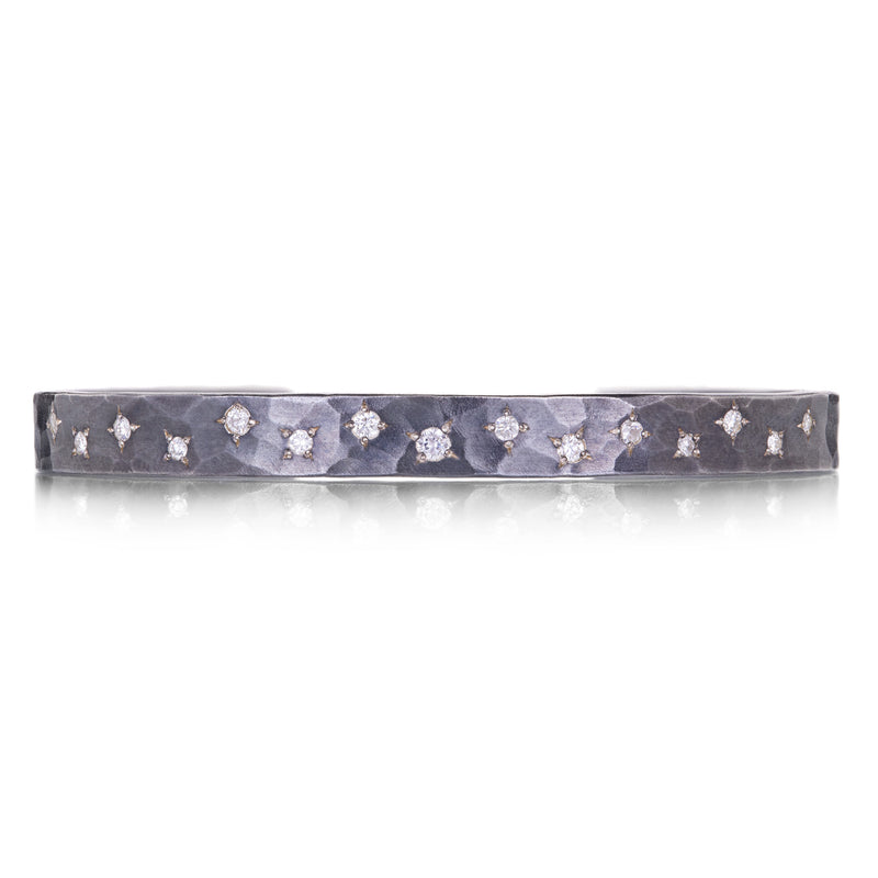 Annie Fensterstock Oxidized Silver Diamond Dance Cuff Bracelet | Quadrum Gallery