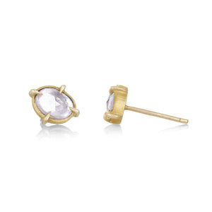 Annie Fensterstock White Sapphire Prong Stud Earrings | Quadrum Gallery