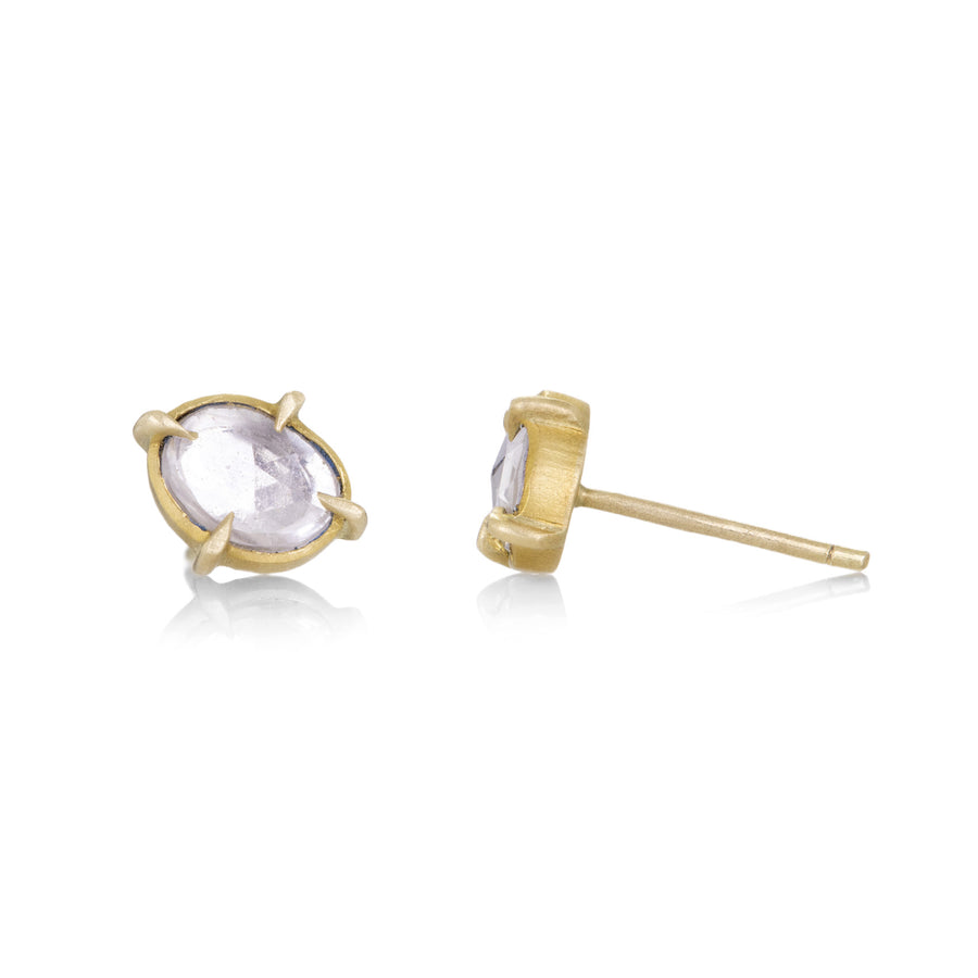 Annie Fensterstock White Sapphire Prong Stud Earrings | Quadrum Gallery