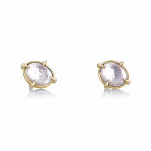 Annie Fensterstock White Sapphire Prong Stud Earrings | Quadrum Gallery