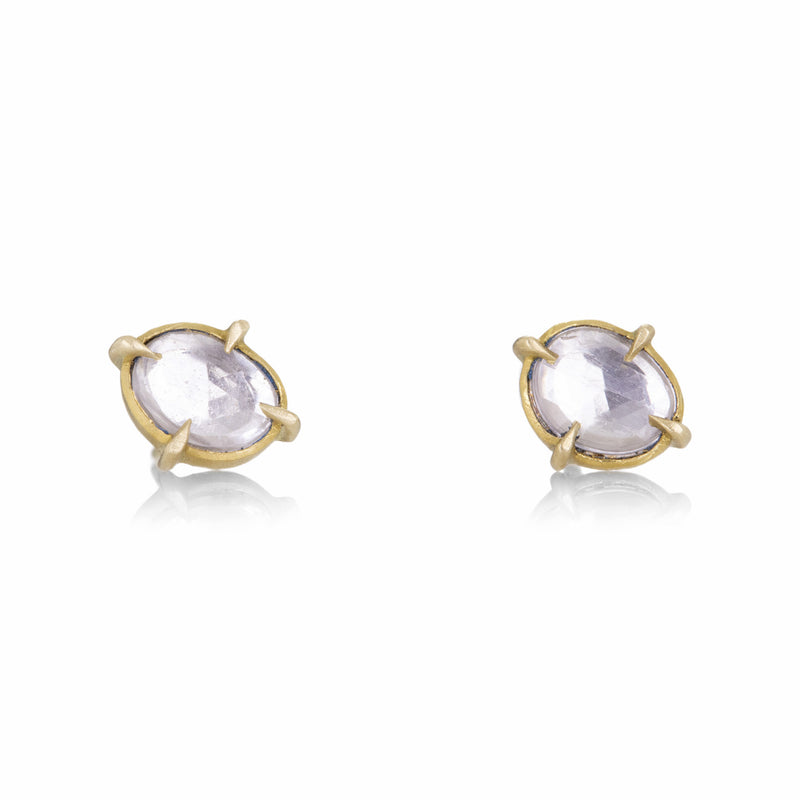 Annie Fensterstock White Sapphire Prong Stud Earrings | Quadrum Gallery