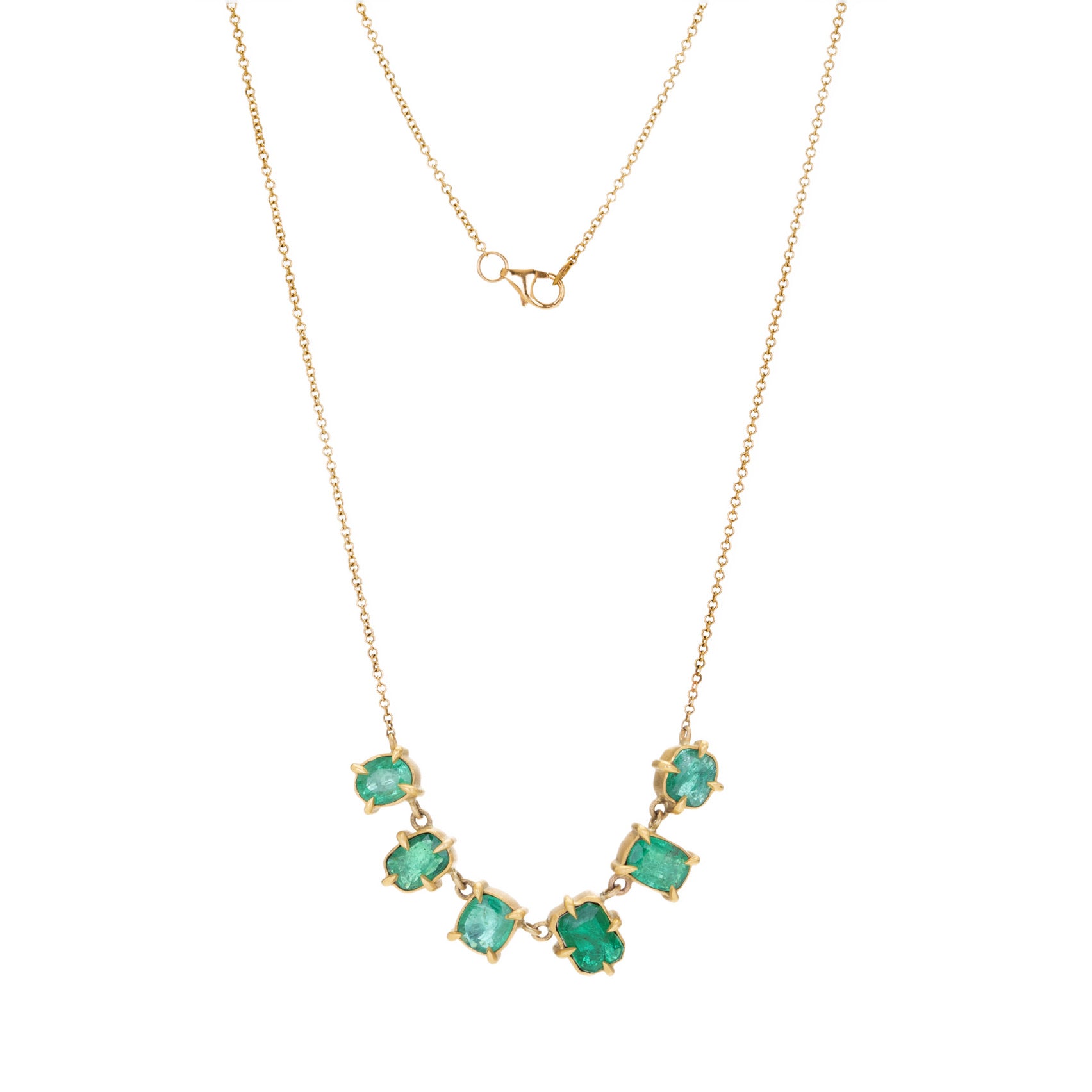 Annie Fensterstock Six Faceted Emerald Necklace | Quadrum Gallery