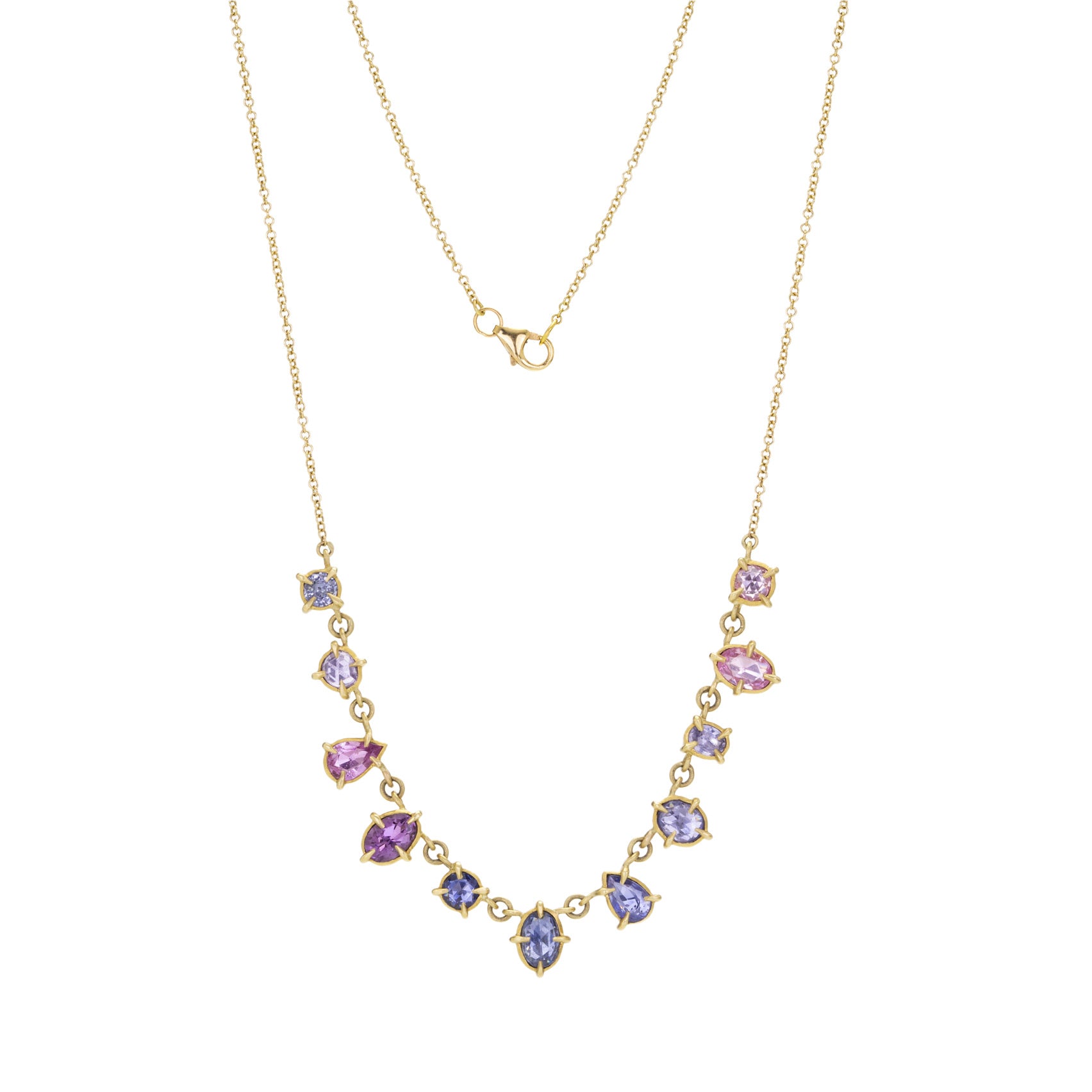 Annie Fensterstock 18k Multi Sapphire Necklace | Quadrum Gallery