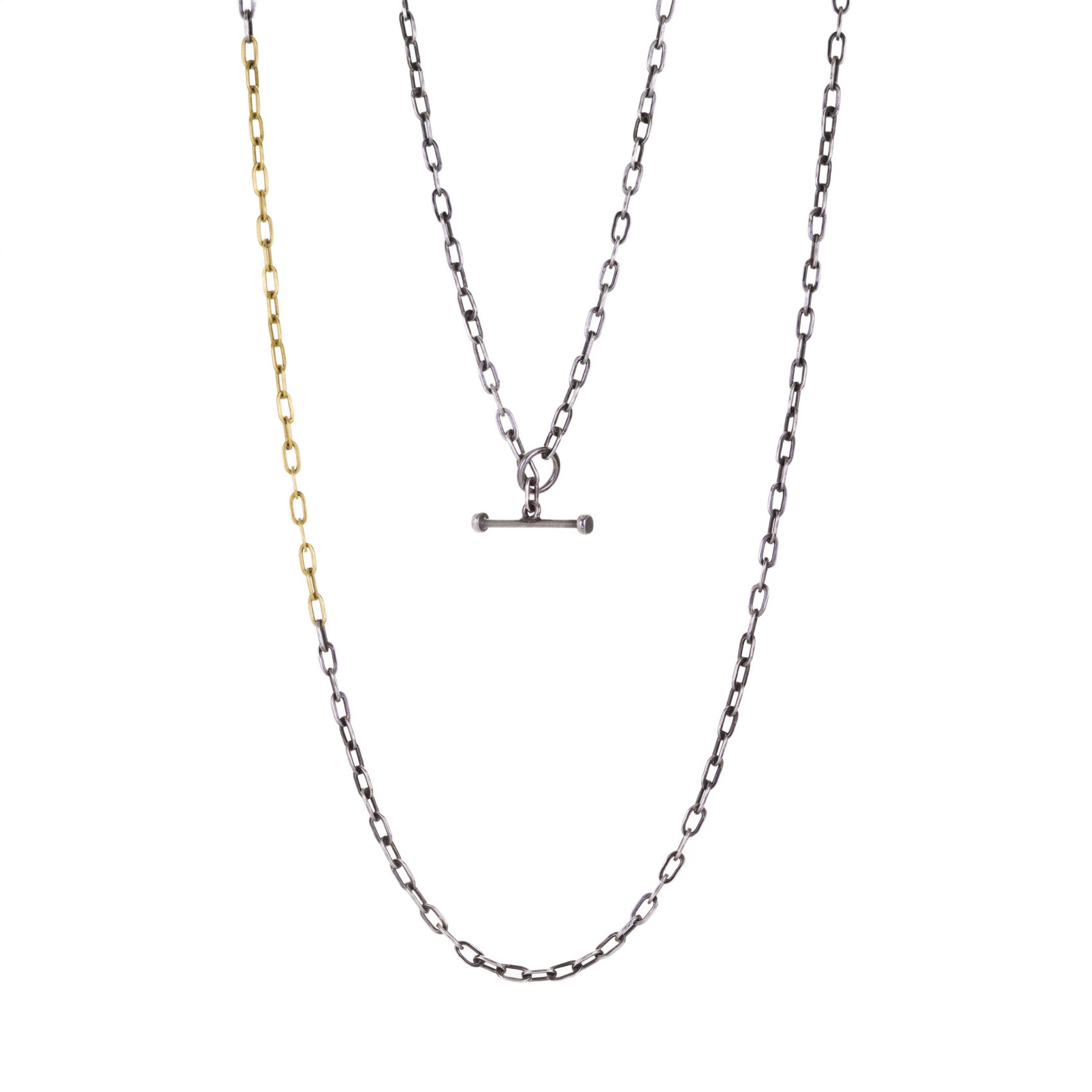 Annie Fensterstock 36" Mixed Metal Baby Oval Link Chain | Quadrum Gallery