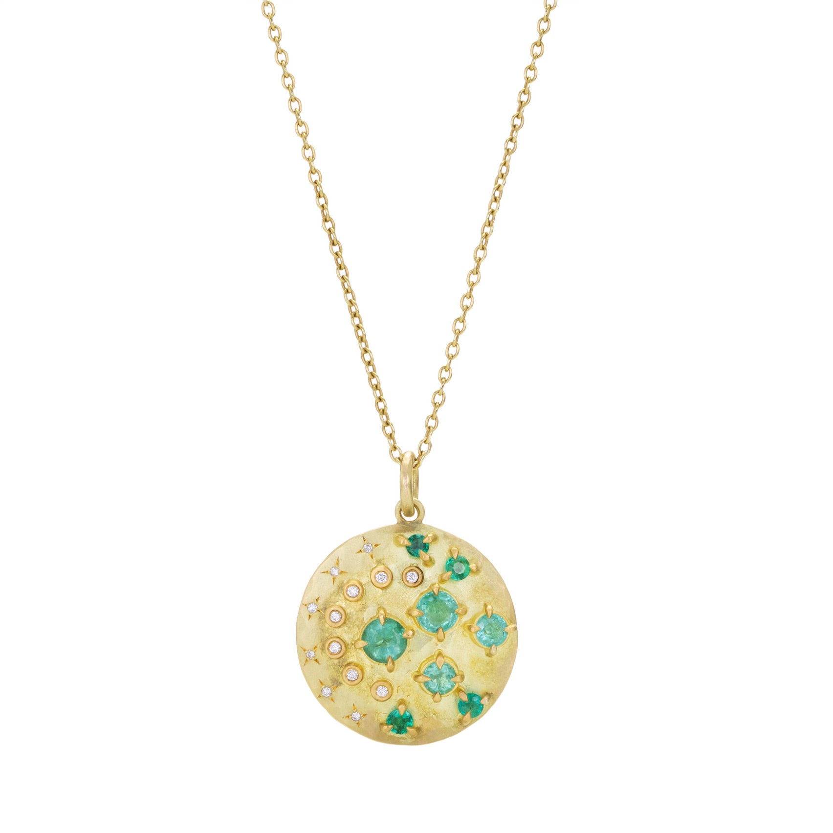 Annie Fensterstock Emerald Disc Pendant (Pendant Only) | Quadrum Gallery