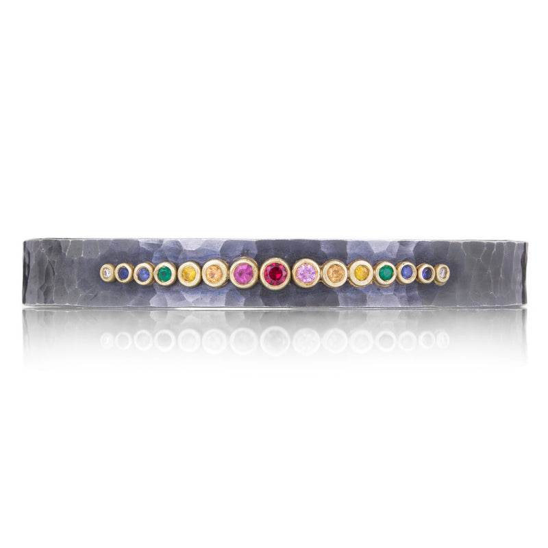 Annie Fensterstock Hammered Rainbow Sapphire Cuff | Quadrum Gallery