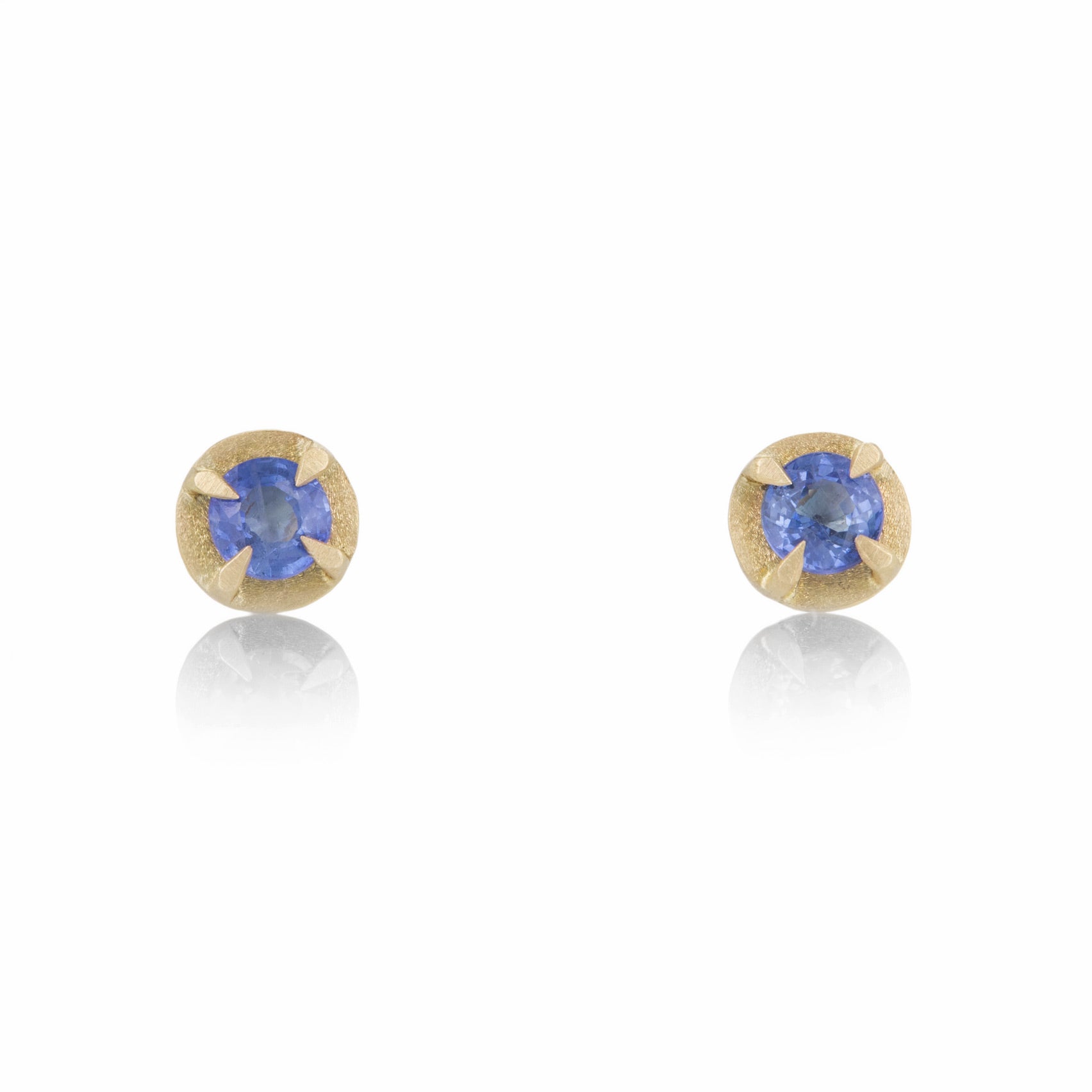 Annie Fensterstock 18k Blue Sapphire Studs | Quadrum Gallery