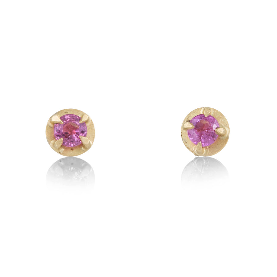 Annie Fensterstock 18k Pink Sapphire Studs | Quadrum Gallery