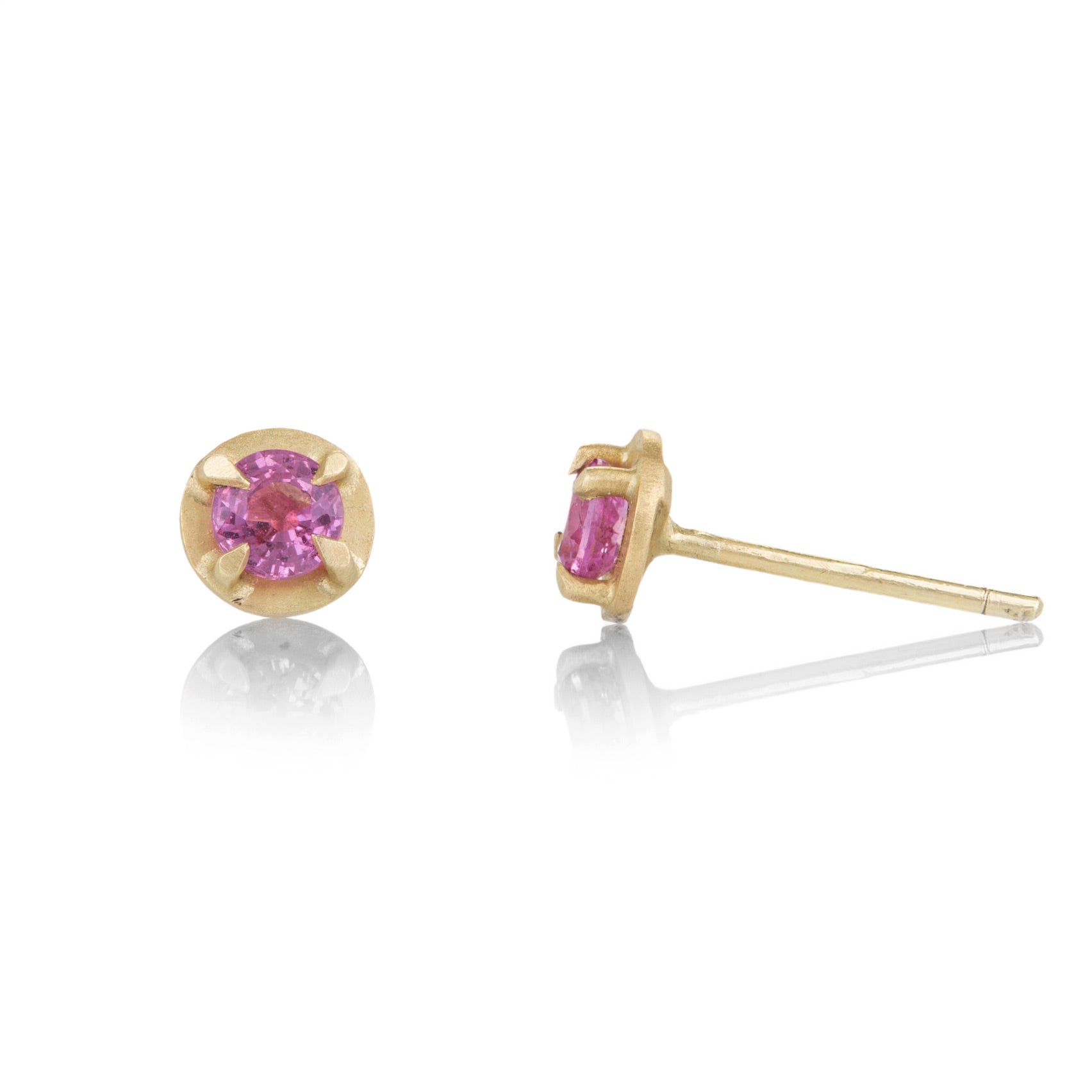 Annie Fensterstock 18k Pink Sapphire Studs | Quadrum Gallery