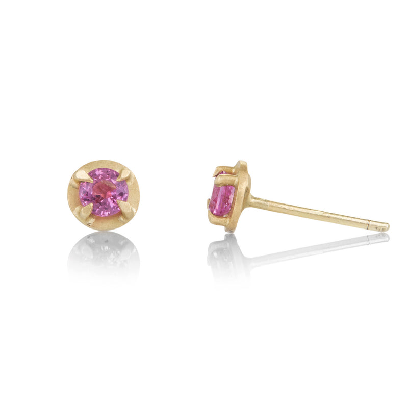 Annie Fensterstock 18k Pink Sapphire Studs | Quadrum Gallery