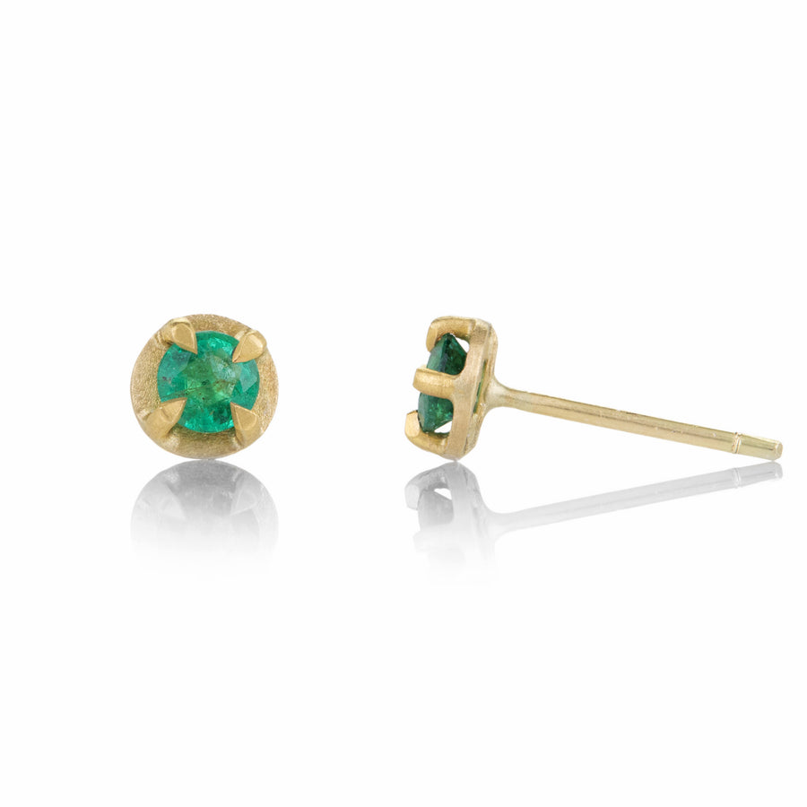 Annie Fensterstock 18k Emerald Stud Earrings | Quadrum Gallery