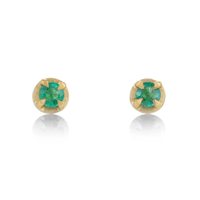 Annie Fensterstock 18k Emerald Stud Earrings | Quadrum Gallery