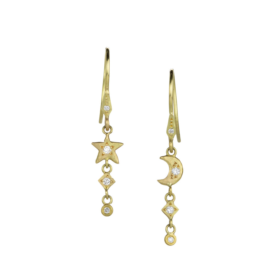 Annie Fensterstock Moon and Star Drop Earrings | Quadrum Gallery