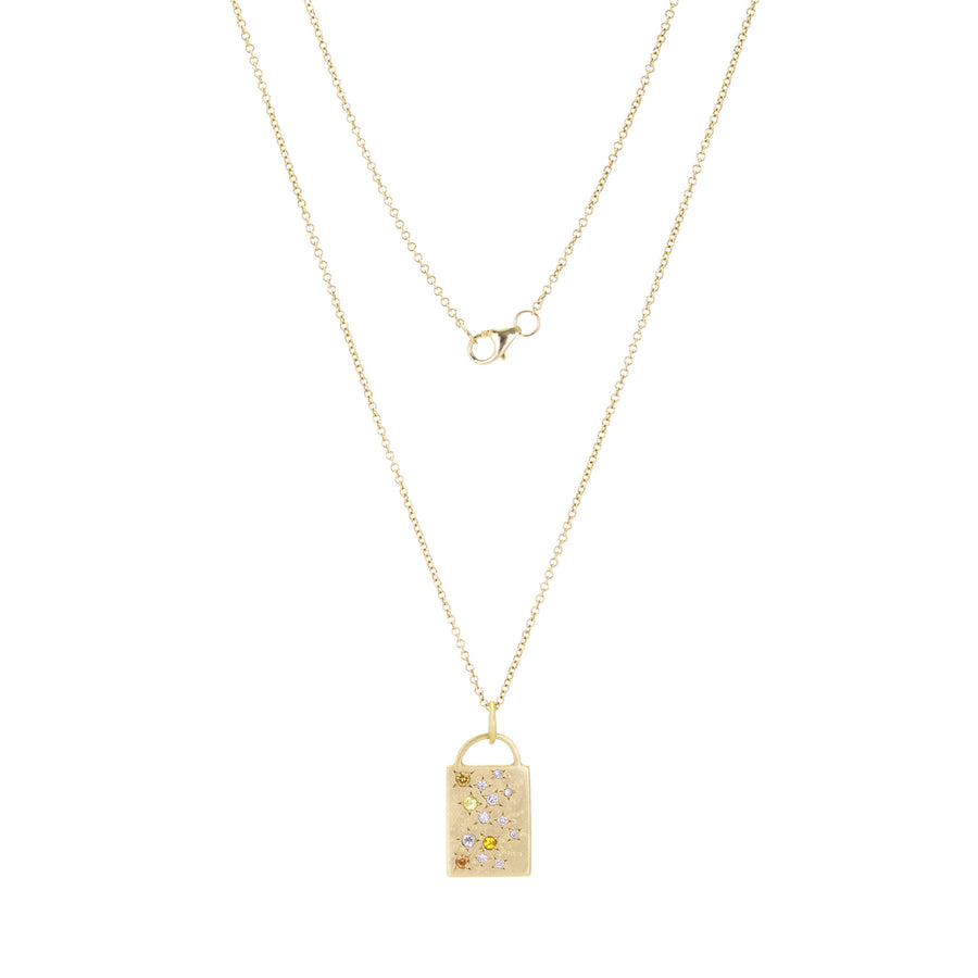 Annie Fensterstock Rectangular Diamond Charm Pendant Necklace | Quadrum Gallery