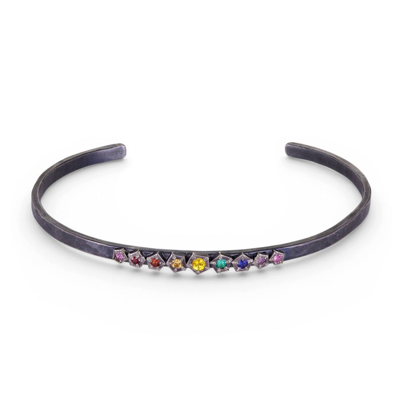 Annie Fensterstock Thin Rainbow Rock Cuff | Quadrum Gallery