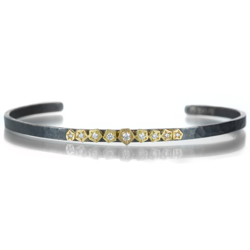 Annie Fensterstock Thin Rock Cuff with Diamonds | Quadrum Gallery