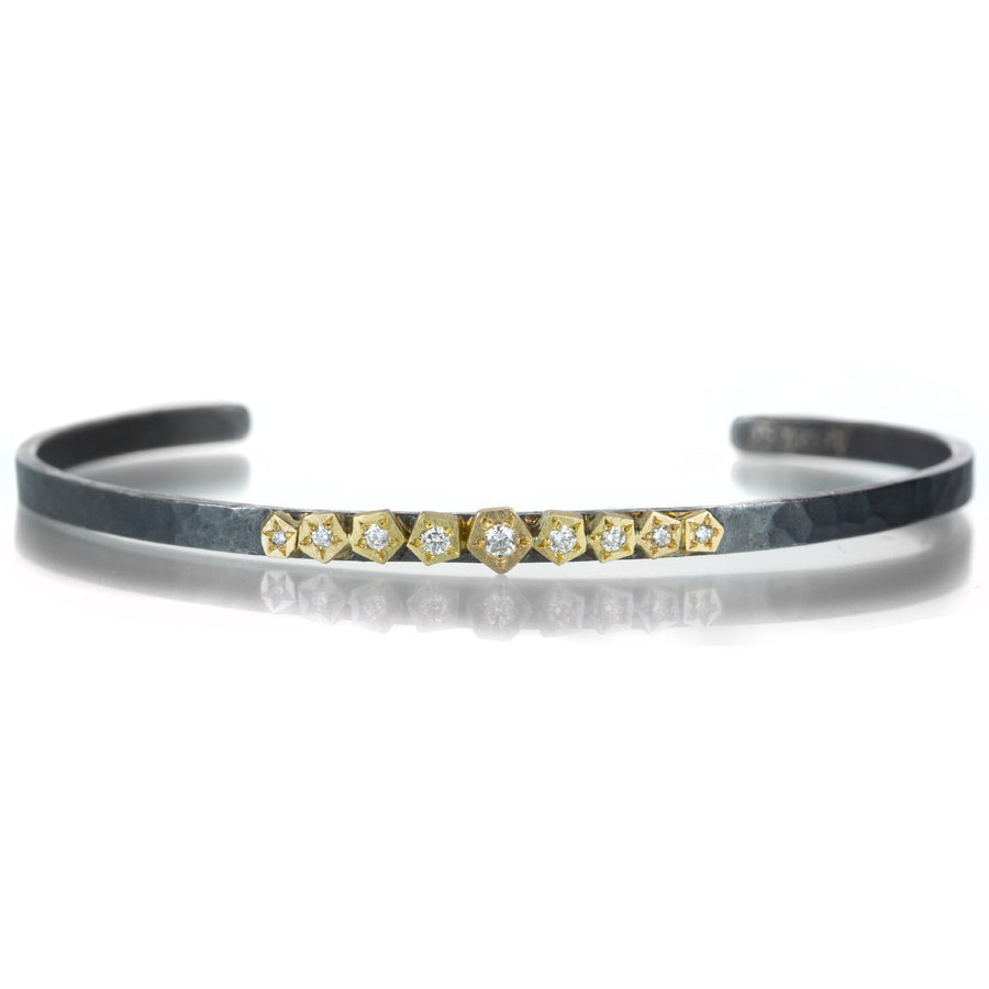 Annie Fensterstock Thin Rock Cuff with Diamonds | Quadrum Gallery