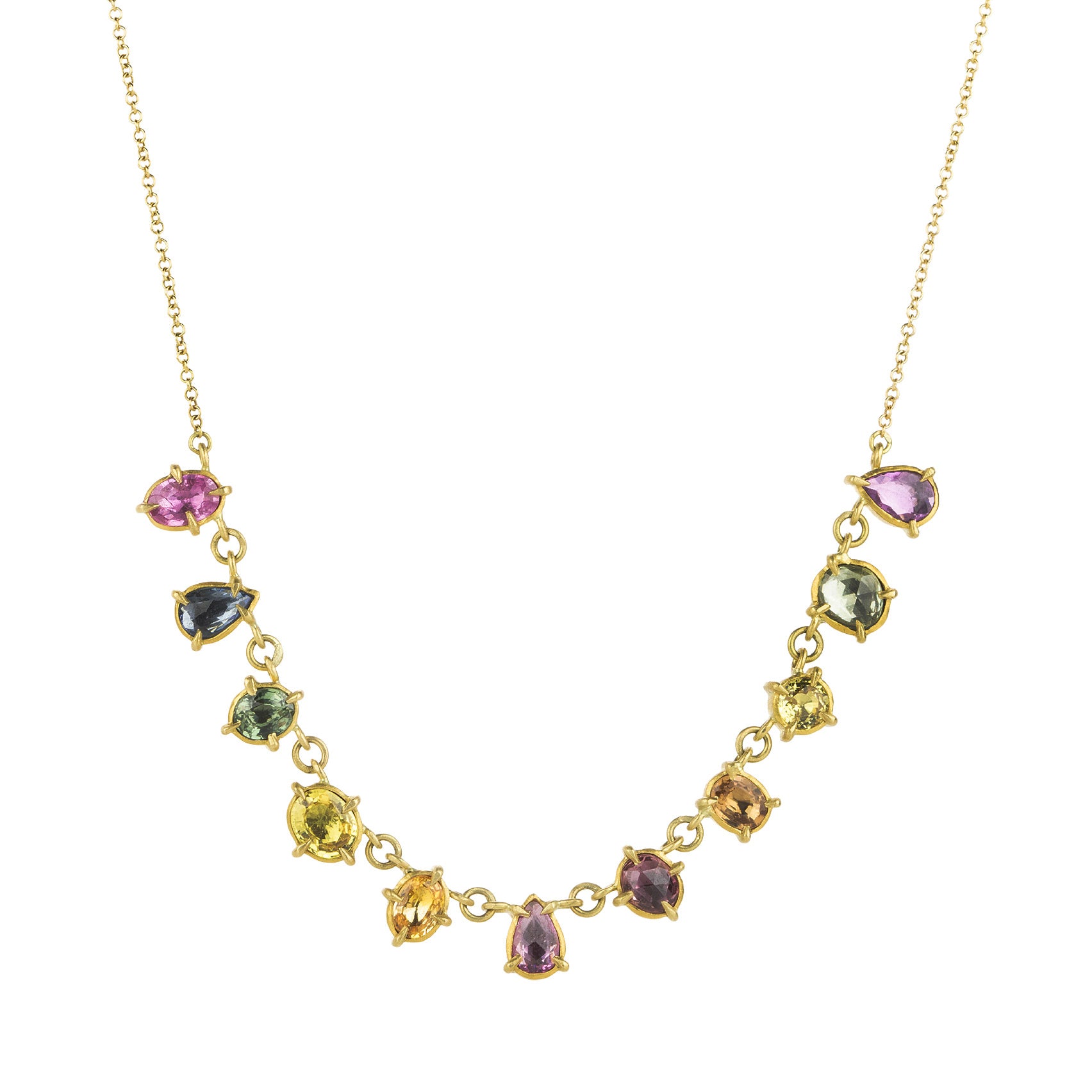 Annie Fensterstock Eleven Rainbow Sapphire Necklace | Quadrum Gallery