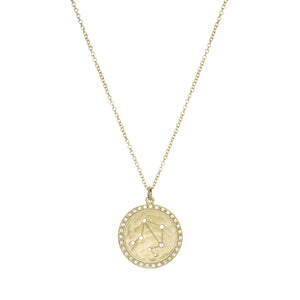 Anne Sportun Libra Pave Halo Sign Necklace | Quadrum Gallery