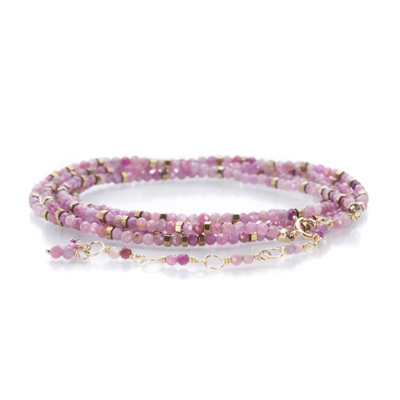 Anne Sportun Multicolored Pink Ruby Confetti Wrap Bracelet -34" | Quadrum Gallery