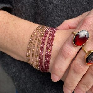 Anne Sportun Champagne Garnet Confetti Wrap Bracelet -34" | Quadrum Gallery