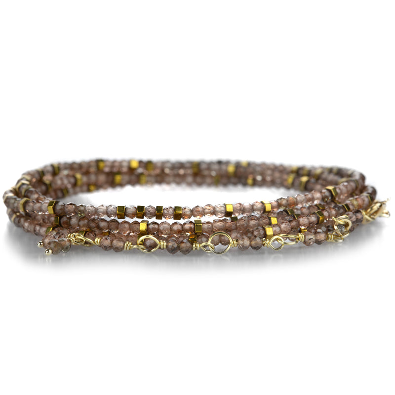 Anne Sportun Champagne Garnet Confetti Wrap Bracelet -34" | Quadrum Gallery