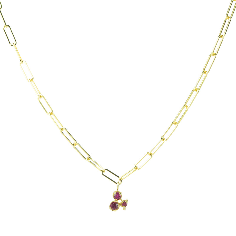 Anne Sportun Tiny Ruby Trio Paperclip Necklace | Quadrum Gallery