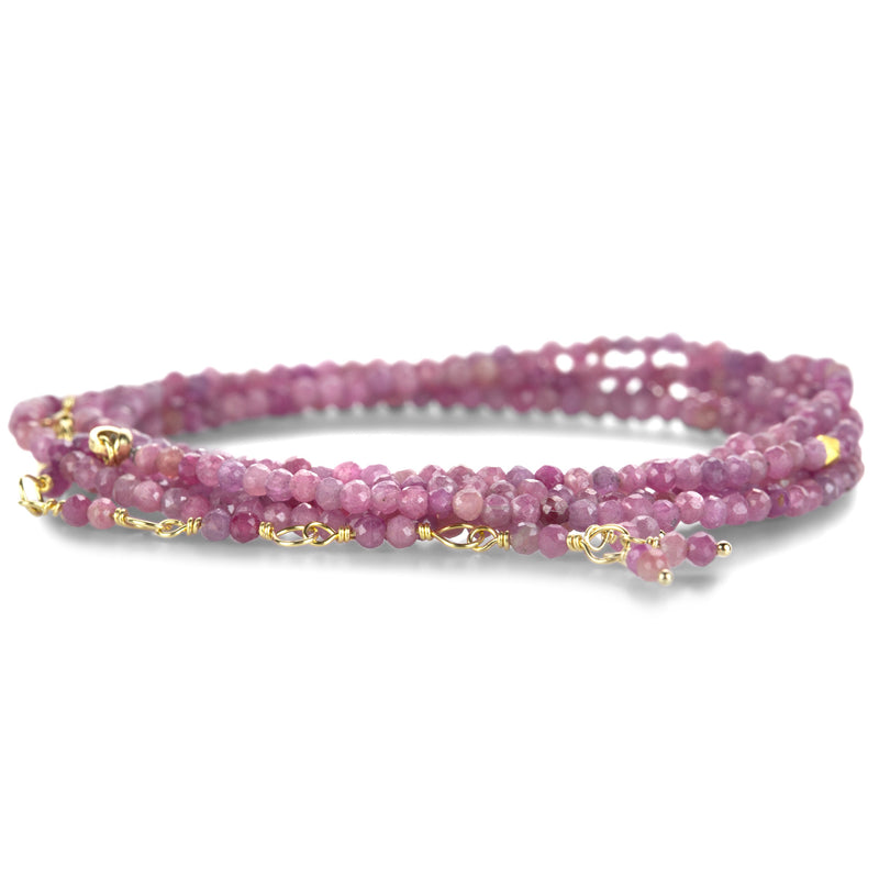 Anne Sportun 18k Pink Ruby Wrap Bracelet - 34" | Quadrum Gallery