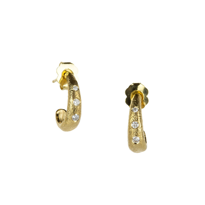 Anne Sportun 18k Teardrop Diamond Boulder Hoops | Quadrum Gallery