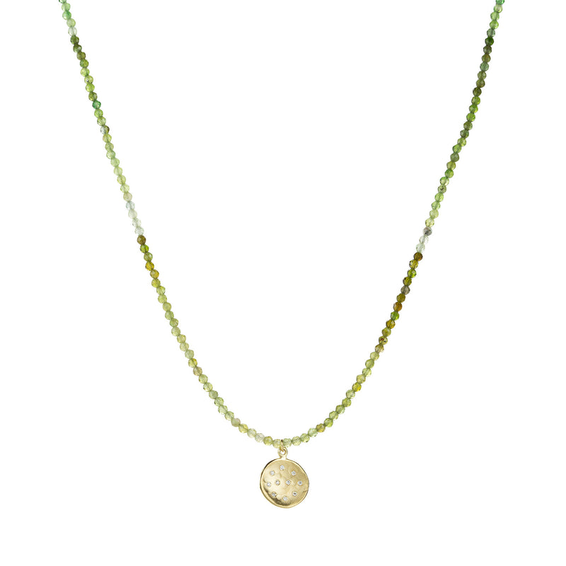 Anne Sportun Tourmaline Necklace with Diamond Disc Pendant | Quadrum Gallery