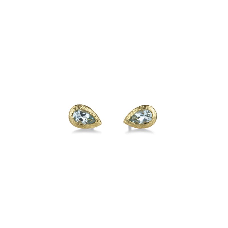 Anne Sportun Aquamarine Pear Stud Earrings | Quadrum Gallery