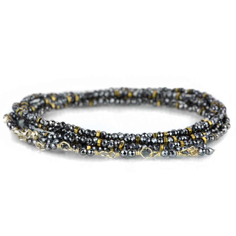 Anne Sportun Hematite Confetti Bead Wrap Bracelet - 34" | Quadrum Gallery