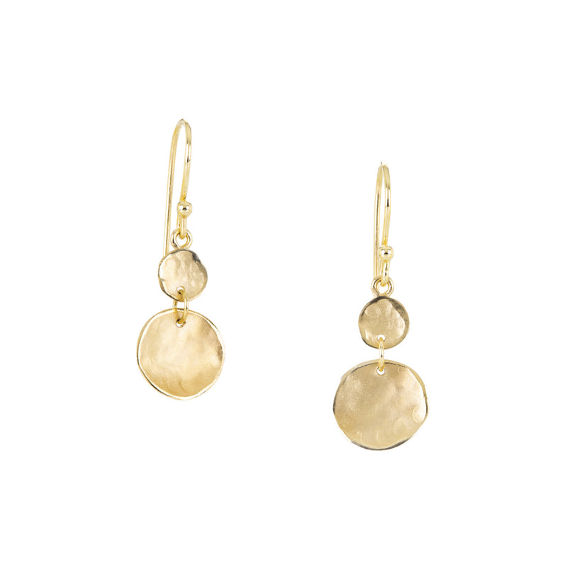 Anne Sportun Double Hammered Disc Drop Earrings | Quadrum Gallery
