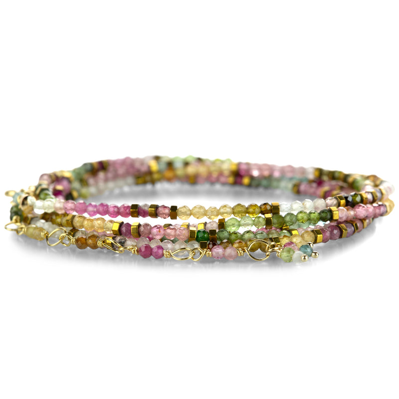 Anne Sportun 14k Confetti Watermelon Tourmaline Wrap Bracelet | Quadrum Gallery
