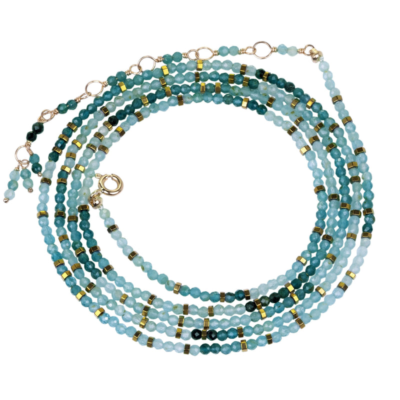 Anne Sportun Teal Grandidierite Wrap Bracelet - 34" | Quadrum Gallery