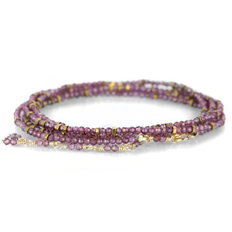 Anne Sportun 14k Pink Garnet Confetti Wrap Bracelet 34" | Quadrum Gallery