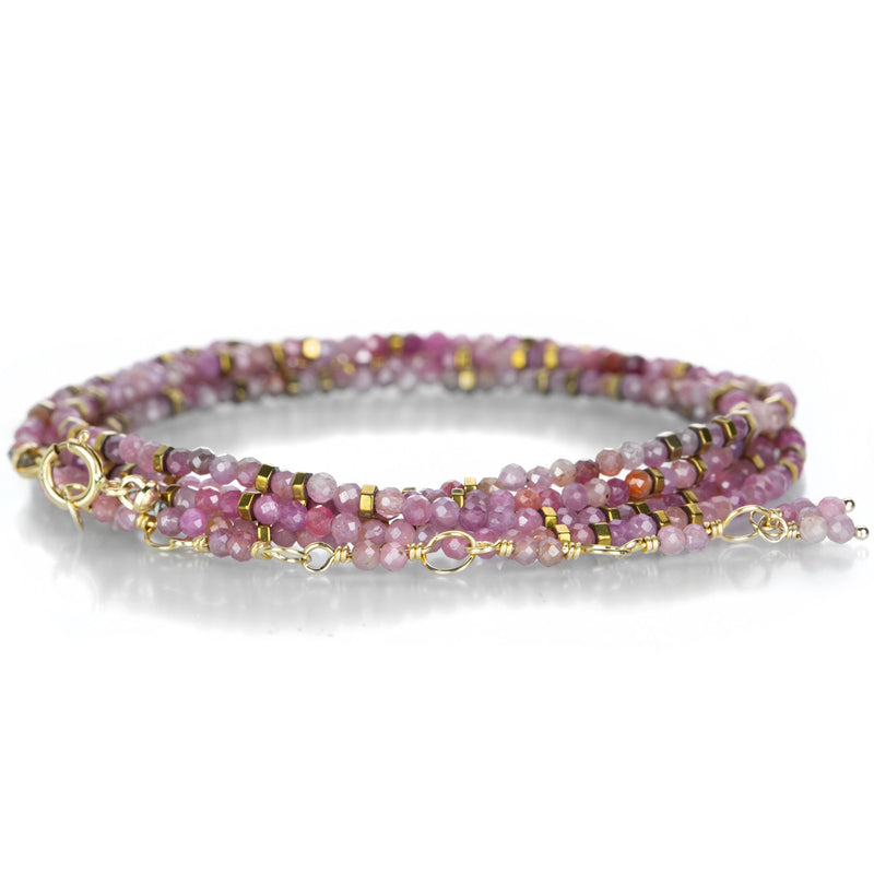 Anne Sportun Multicolored Pink Ruby Confetti Wrap Bracelet 34" | Quadrum Gallery