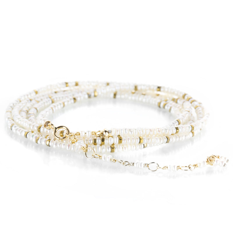 Anne Sportun White Pearl Confetti Wrap Bracelet 34" | Quadrum Gallery