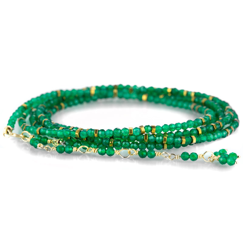 Anne Sportun Green Onyx Confetti Wrap Bracelet 34" | Quadrum Gallery