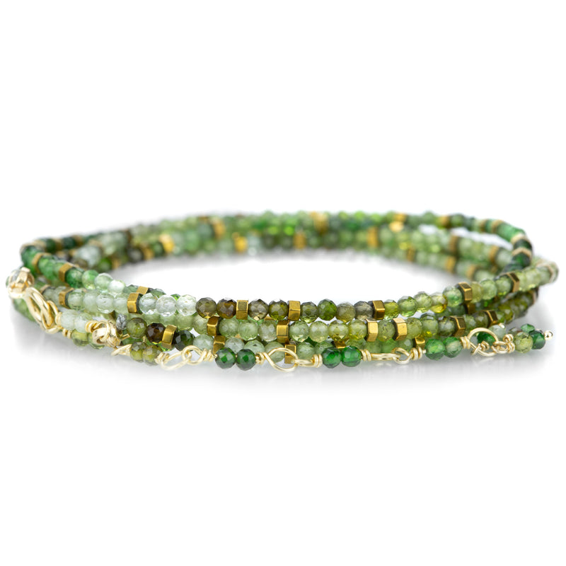 Anne Sportun 14k Green Tourmaline Confetti Wrap Bracelet 34" | Quadrum Gallery