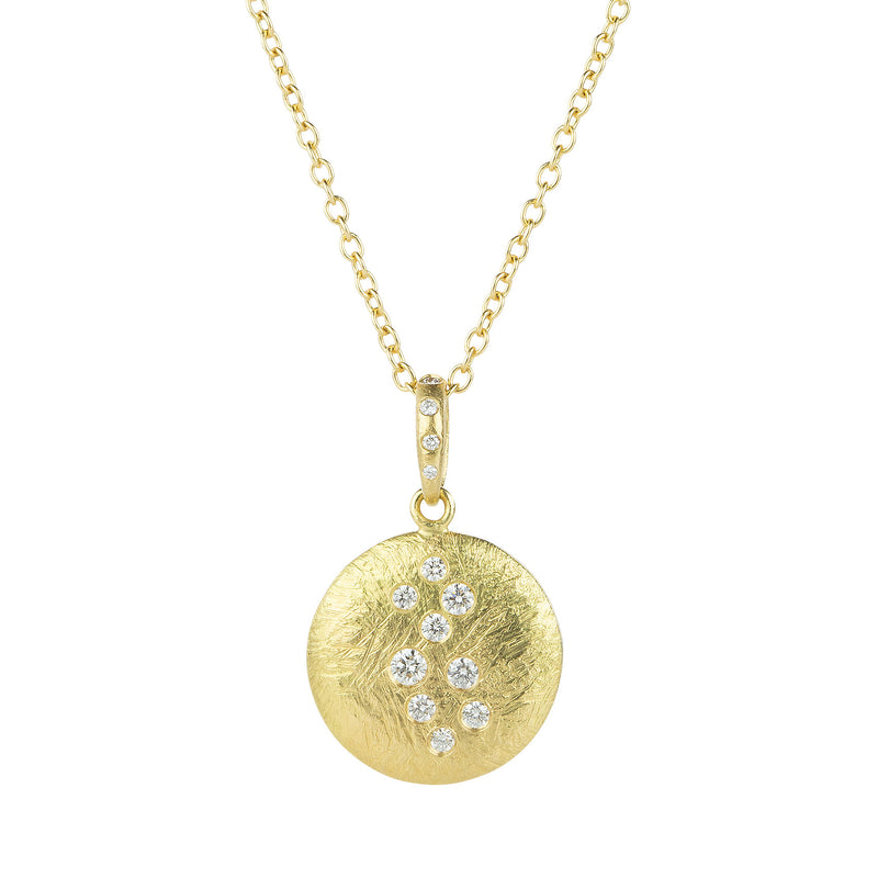 Anne Sportun 16mm Boulder Dancing Diamond Disc Pendant Necklace | Quadrum Gallery