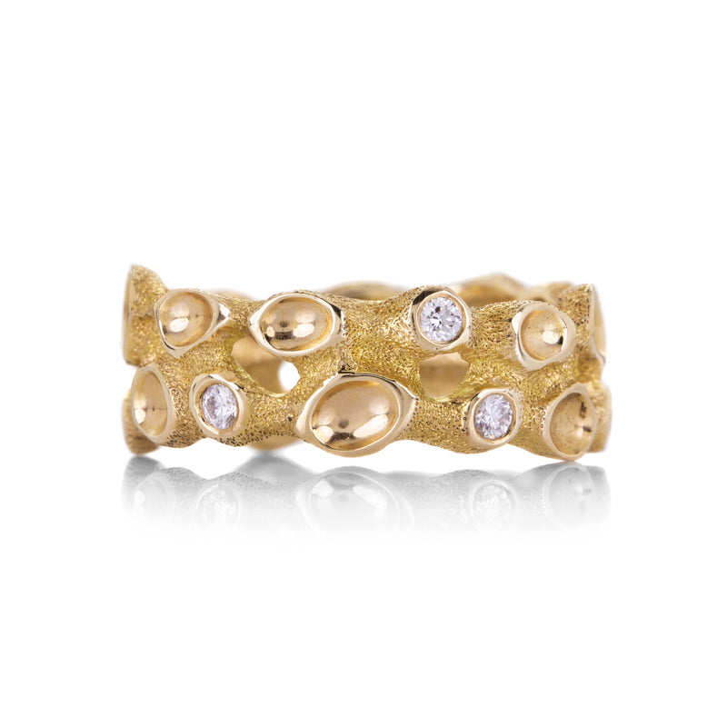 Audrius Krulis 18k Rose Gold Band with Diamonds | Quadrum Gallery