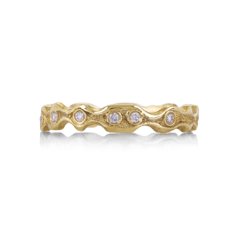 Audrius Krulis 18k Yellow Gold Wavy Diamond Band | Quadrum Gallery