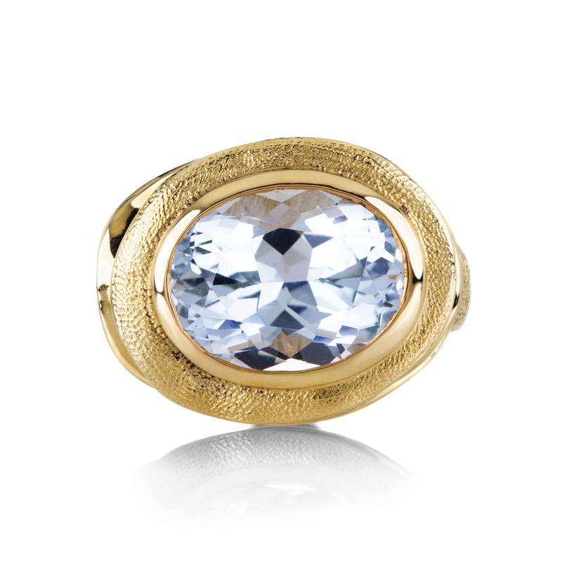 Audrius Krulis Wavy Tiered Aquamarine Ring | Quadrum Gallery