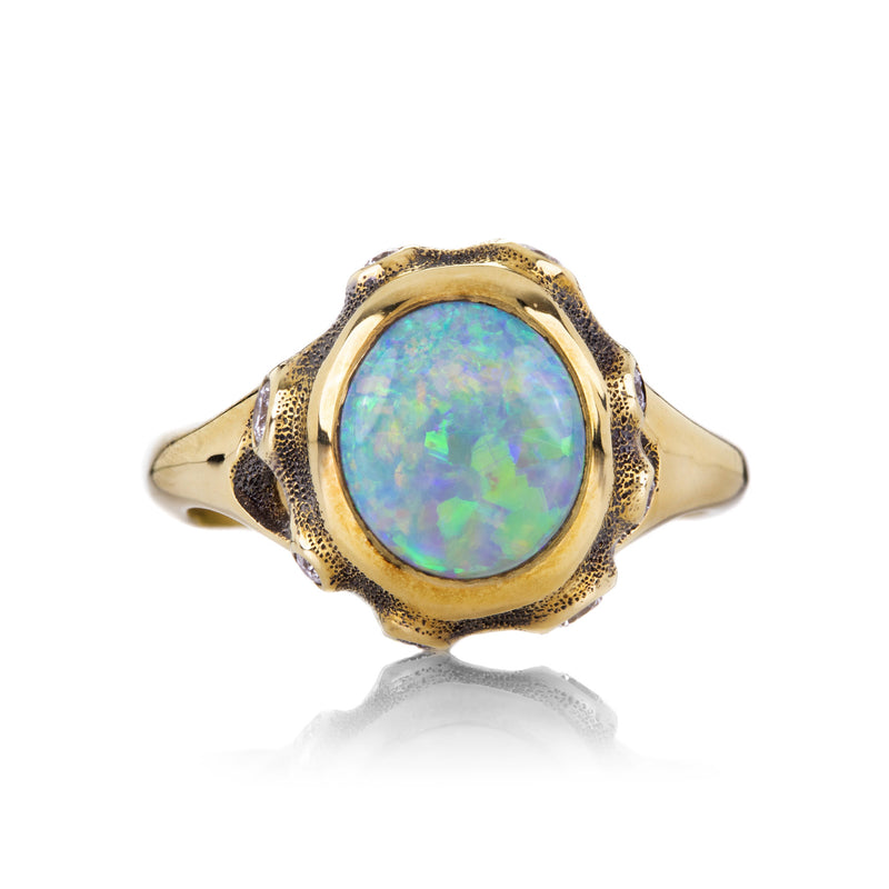 Audrius Krulis 18k Opal and Diamond Ring | Quadrum Gallery