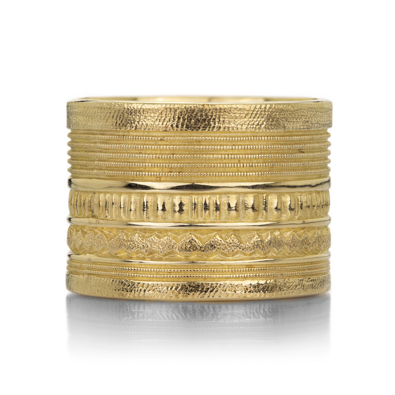 Audrius Krulis 18k Yellow Gold Patterned Band | Quadrum Gallery