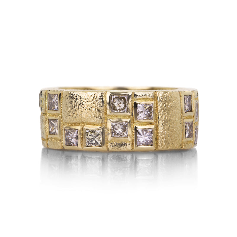 Audrius Krulis Yellow Gold & Brown Princess Cut Diamond Band | Quadrum Gallery