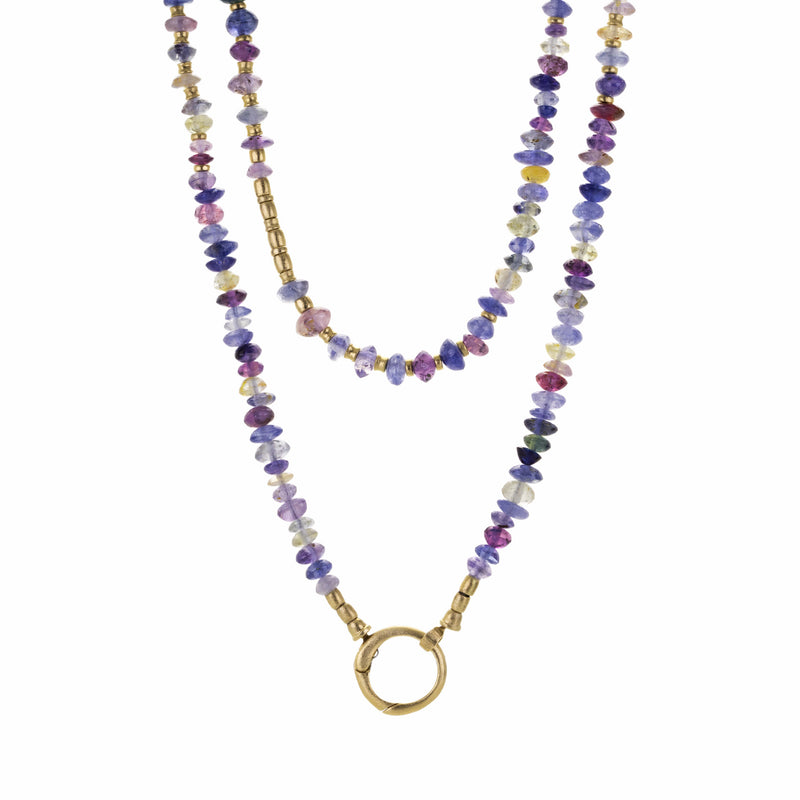 Audrius Krulis Multi Sapphire & Gold Element Necklace, 34" | Quadrum Gallery