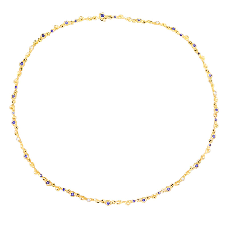 Audrius Krulis Blue Sapphire and Diamond Necklace | Quadrum Gallery