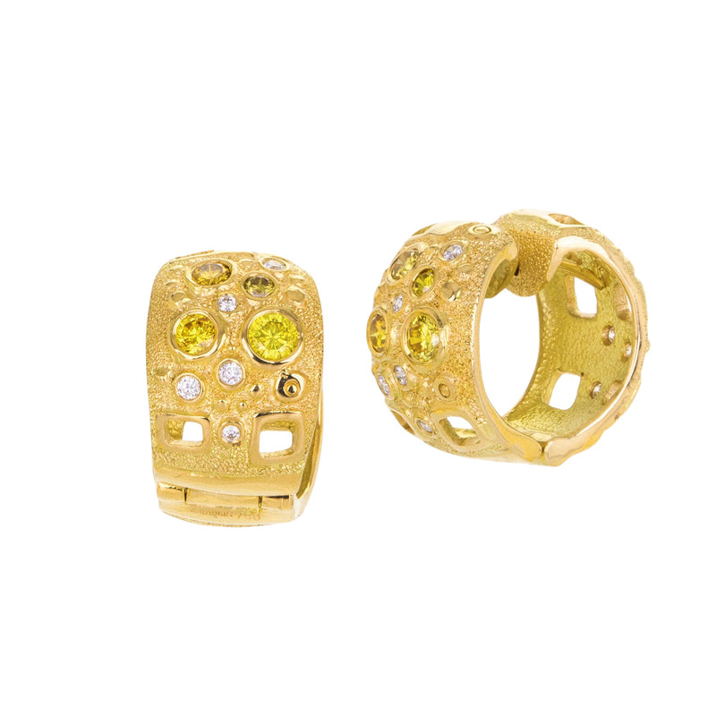 Audrius Krulis Wide Organic Diamond Huggies | Quadrum Gallery
